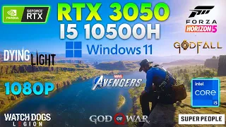 RTX 3050 + I5 10500H | Test in 10 Games + Windows 11 - MSI GF63 Thin