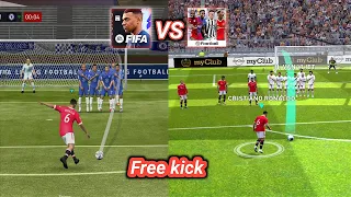 free kick comparison fifa 22 mobile vs pes 22 mobile