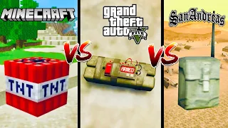 MINECRAFT TNT VS GTA 5 TNT VS GTA SAN ANDREAS TNT - WHICH THE BEST?