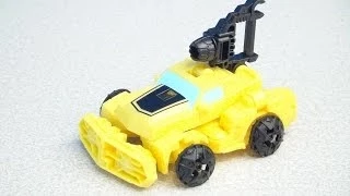 TRANSFORMERS 4 BUMBLEBEE DINOBOT RIDERS CONSTRUCTBOTS BUILD PLAYSET VIDEO REVIEW