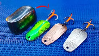 Craft making fishing lures using a punch and plastic caps