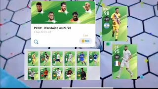Player of the week POTW july 23-2020 pack opening pes 20🔥