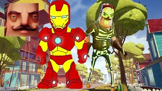 Hello Neighbor - My New Neighbor Iron Man Junior Act 2 Trampoline Gameplay Walkthrough