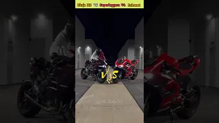 Kawasaki Ninja H2 Vs Ducati Superleggera V4 In Exhaust 🥵🔥?? || @Mr.Raju77  || #shorts #bike