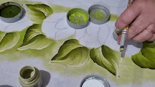 Tutorial de pintura em tecido - folhas no estilo “jogada”