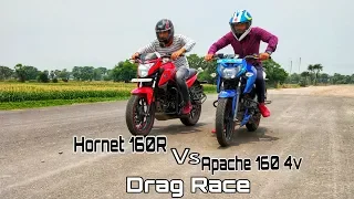 Apache 160 4v vs Hornet 160R Drag Race | Long Run