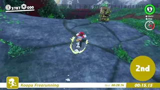 Super Mario Odyssey - Going the long way around in the Wooded Kingdom Koopa Freerunning Race