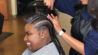 Time Lapse HOW TO 6 Feed in stitch braids. Start to finish | Ty Rochelle