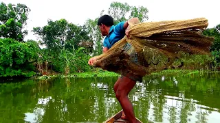 Net Fishing on Boat।Traditional Cast Net Fishing in River।fishing videos (part-142)