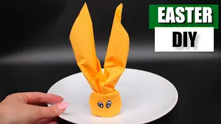 Servietten falten Hase DIY Deko für Ostern & Muttertag