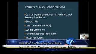 HMBPC 3/29/22 (partial) - Half Moon Bay Planning Commission Meeting - March 29, 2022