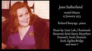 Joan Sutherland / Richard Bonynge - Song recital - Ottawa - 27 January 1973