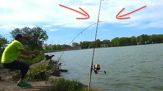 PESCANDO!! Carpas con maíz en un lugar Nuevo , Pesca con masa!!