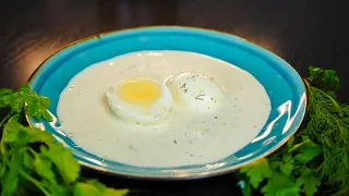 Грузинский майонезный суп. Густой суп с яйцами.