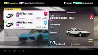 Forza Horizon 5 Auction house sniping Toyota Trueno GT!!!