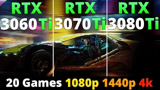 RTX 3060 Ti vs RTX 3070 Ti vs RTX 3080 Ti - Performance Comparison 20 Games 1080p 1440p and 4K