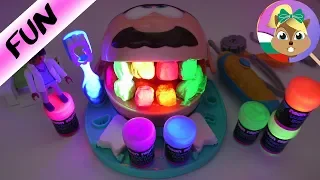 Зъболекарят на Плей До със светещи НЕОНОВИ ЗЪБИ - Плеймобил Зъболекар ни помага