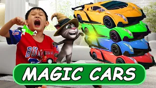 🚒🚀 Nate's Magic Cars Turned Small and Transform car for kids with My Talking Tom 2 in REAL LIFE