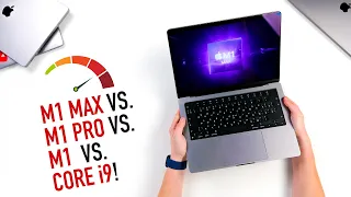 Сравнили НОВЫЕ MacBook Pro 14 и 16 c Air (M1) и Pro (Core i9)!