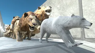 Escape from Hungry Lions | Tunnel of Death - Animal Revolt Battle Simulator