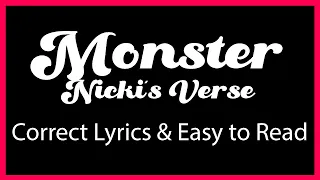 Monster Lyrics Nicki Minaj Verse