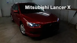 Mitsubishi Lancer X:   Тюнинг фар, установка линз