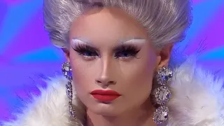 the queens choosing Scarlett Harlett to go home but it zooms in her face every time | Drag Race UK 3