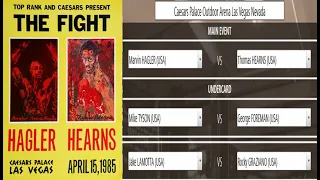 Legends of Boxing PC Game - Marvin Hagler vs Thomas Hearns 12 rounds MW plus under card