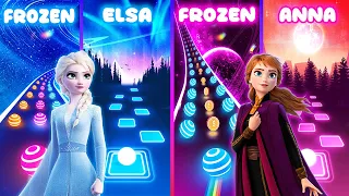 Frozen 2 Elsa VS Frozen 2 Anna - Tiles Hop And Dancing Road!
