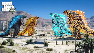 Team Atomic Godzilla vs Team Godzilla Earth GOD BATTLE ( GTA 5 Mods )