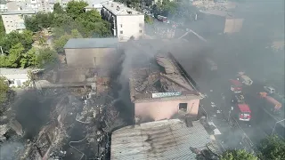 Пожар на пл. Ордабасы в г. Шымкент 17.07.2023