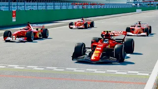 Ferrari F1 2022 vs Ferrari F1 2000-2001-2002 at Spa