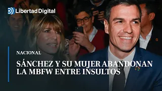 Pedro Sánchez y Begoña Gómez abandonan la MBFW entre insultos: "¡Traidor, viva España!"