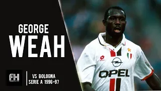 George Weah ● Goal and Skills ● Bologna 1-2 AC Milan ● Serie A 1996-97