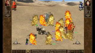 Heroes III WoG - Sacred Phoenixes vs Phoenixes (99999 of each unit)