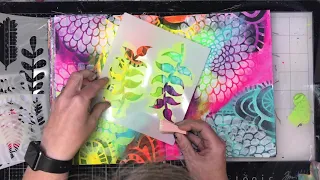 Art journal page: Layering with stencils