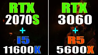 RTX 2070 SUPER + INTEL i5 11600K vs RTX 3060 + RYZEN 5 5600X || PC GAMES TEST ||