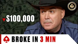 Poker Cowboy goes BROKE in 3 minutes  ♠️ Best of The Big Game ♠️ PokerStars