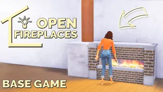 FUNCTIONAL Furniture | 🔥Open Fireplaces: Quick & Easy | Base Game Tutorial | No CC or Mods | Sims 4