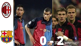 BARCELONA VS AC MILAN  0 - 2   ||  UCL 2000 GOALS