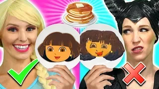 ELSA VS MALEFICENT PANCAKE ART CHALLENGE. We Make Genie, Pikachu and Woody.