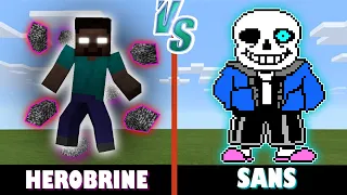 Sans vs. Herobrine (New) | Minecraft (JUST A LONG BATTLE!)