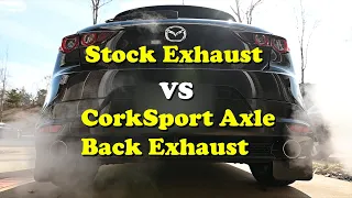 2020 Mazda3 Stock Exhaust vs CorkSport Axle Back Exhaust | Cold Start & Revs