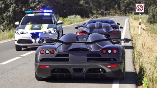 Hypercars Leaving Car Meet - Powerslides, Wild Overtakes & Police Action!
