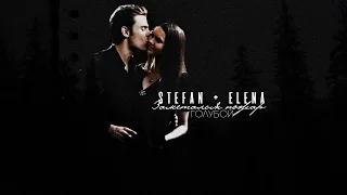 заметался пожар голубой ; stefan + elena