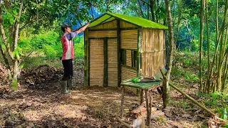 Camping hujan deras ll Membangun shelter bambu di tengah hutan