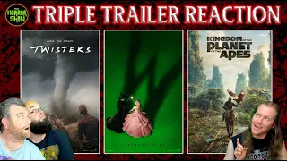Triple Trailer Reaction - TWISTERS; WICKED; KINGDOM OF THE PLANET OF THE APES