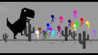 marble race  -  Escape The Chrome Dinosaur - Algodoo sTICKMAN - dinosaur game hacker