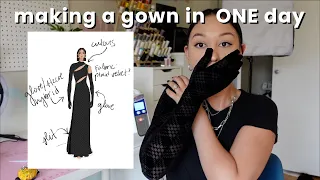 Making an entire GOWN from start to finish in less than 7 HOURS (Patterning, Prototyping & Sewing)