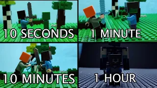 SPEED CHALLENGE: Minecraft animation in 10 seconds, 1 minute, 10 minutes, and 1 hour